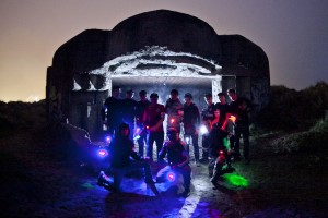 Lasergame outdoor by night